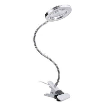Flexibil, Carte de Lampa USB Led Lampa de Masa cu Clip de pe Pat Citind Cartea de Lumină LED-uri Lămpi de Birou cu Lupa 8X