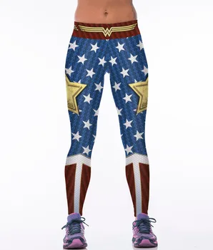 În statele Unite ale americii Flag 3D Imprimate Sexy Subțire Jambiere Femei de Fitness Sport Gimnastica Pantaloni Culturism Legins Joggings Jeggings