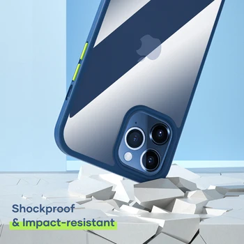 Pentru iPhone 12 Pro Max Cazul PC+TPU Hibrid rezistent la Șocuri Guard Pro Mare Caz Transparente Pentru iPhone12 Mini Pro Capacul din Spate Shell Rock