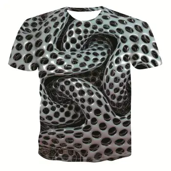 Nou haine de Vară cu mânecă scurtă topuri Strada tendință de moda de tineret t-shirt geometrice grafic de moda T-shirt barbati casual camasa