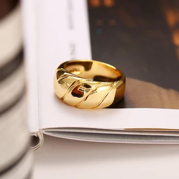 17KM Baroc Inele de Aur Pentru Femei, Bărbați la Modă Geometrice Indesata Inel Gros Minimalist Cornuri Ciolan Inele Bijuterii lucrate Manual