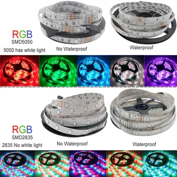 Rgb controller banda LED Strip Lumina RGB 5050 SMD 2835 Flexibil Panglică fita a condus lumina benzi RGB 5M 10M 15M Bandă Diode 12v banda