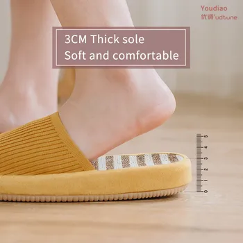 Youdiao Papuci de Casa Barbati Interioară Vara Cânepă Pantofi pentru Bărbați cu Dungi de Primăvară Lenjerie de Slide-uri de Femei, EVA, Anti-alunecare Sandale chinelos Om
