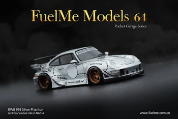 FuelMe 1:64 RWB 993 Argint Phantiom Rășină Model de Masina