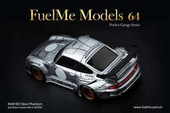 FuelMe 1:64 RWB 993 Argint Phantiom Rășină Model de Masina