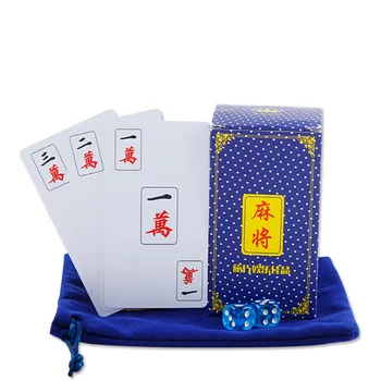 148 BUC PVC Mat Carduri de Plastic Mahjong Cărți de Joc Impermeabil Călătorie Mahjong trimite Zaruri/Sac