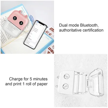 10buc Mini Portabil, Imprimantă Termică Hârtie Imprimante Buzunar Imprimantă 5V Instrument Bluetooth 5.0 Portabil Mini-Imprimantă Termică