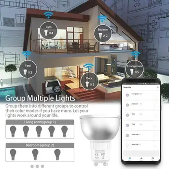 GU10 Smart Voice Control WiFi Lampa Led RGB Lumina Estompat 5W RGBW Led Lampă de Colorat Schimbare Bec Led RGBW Alb Decor Acasă 2835