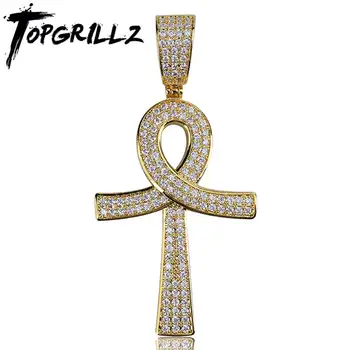 TOPGRILLZ Hip-Hop-Cheie Colier Pandantiv Cruce Placat cu Cupru de Gheață Afară Micro Pavate AAA CZ Pandantiv Hip Hop Bărbați Femei Bijuterii Cadou