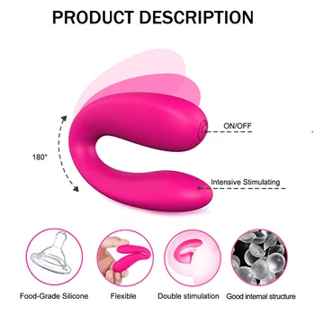 Forma de U, Forma de Puternic Vibrator Vibrator G-spot Vibrator pentru Stimulare Clitoris Orgasm Vaginal, Anal Vibrator Masturbari Jucarii Sexuale pentru Femei