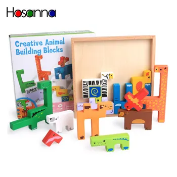 3d puzzle din Lemn Animale de Mână Apuca Panoul de copil Stereo Puzzle jucării pentru copii > 3 ani Unisex