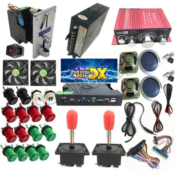 Arcade DIY Kit de Accesorii de Cabinet Pandora Box DX 3000 la 1 34pcs Jocuri 3D Joystick Buton acceptoare de monede Amplificator Cablu Difuzor