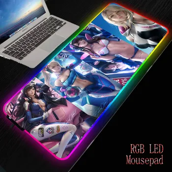 MRG Sexy Girrl RGB Mouse Pad Calculator Mousepad CONDUS Gaming Mouse Pad Gamer Mare Mause Pad USB pentru Tastatura Soareci PC de Birou Mat