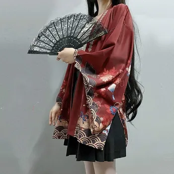 Kimonouri Japoneze Yukata Kimono Pentru Femei Tradiționale Cardigan Subțire Samurai Cosplay Costum De Haine De Vara Jacheta Kimono Tricou Haori