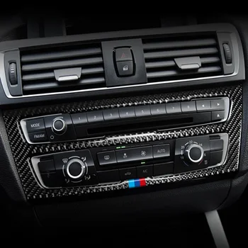 Fibra de Carbon Auto Interior Schimbatorului de Aer Conditionat CD Panou Usa Capac Cotiera Tapiterie Accesorii pentru BMW seria 1 Seria 2 F20 F21 F22