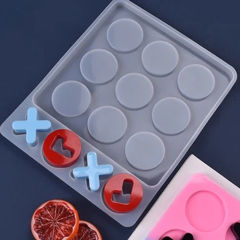 Tic Tac Toe Joc de Rasina Matrite de Silicon XO Tabla de Sah Rășină Epoxidică Mucegai DIY Meșteșug