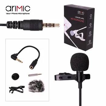 Ulanzi Arimic 1,5 M/6M Clip-on Lavaliera Rever Microfon Condensator Microfon TRRS Cablu Adaptor pentru iPhone, Smartphone Android/iPad/DSLR