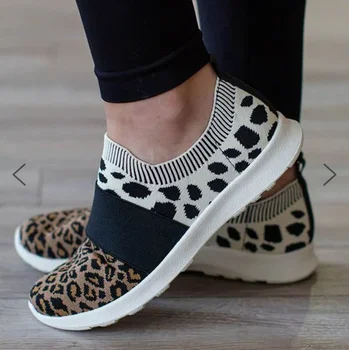 Adidasi Pantofi Pentru Femei De Moda Noua Ușor Tricotate Pantofi Casual Femei Ochiurilor De Plasă Respirabil Pantofi Femei Leopard De Tenis Feminino
