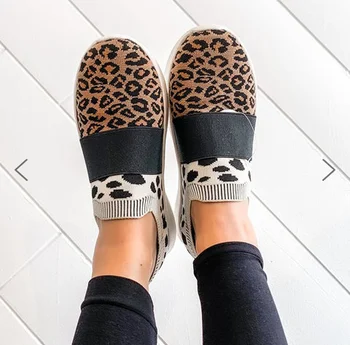 Adidasi Pantofi Pentru Femei De Moda Noua Ușor Tricotate Pantofi Casual Femei Ochiurilor De Plasă Respirabil Pantofi Femei Leopard De Tenis Feminino