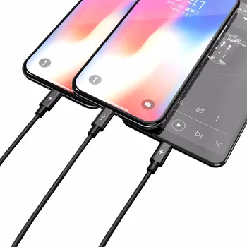 ORICO UTS2 3 în 1 Cablu USB pentru iPhone Rapid de Încărcare și Cablu de Date pentru Samsung, Xiaomi, Huawei, cu 2 corpuri de Iluminat & 1 Interfață de Tip C