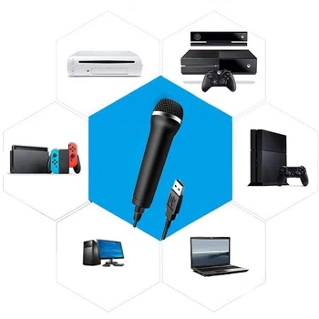 Universal USB cu Fir Microfon Karaoke pentru Nintendo Comutator Wii PS4 Xbox PC Discuția Jocuri de Înregistrare Podcast