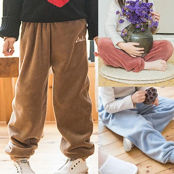 Moda Băieți Caldă Pentru Copii Pantaloni De Iarnă Flanel Moale Pantaloni De Pijama-Pantaloni Largi Cu Talie Elastic Gros Sleepwear Pantaloni Homewear