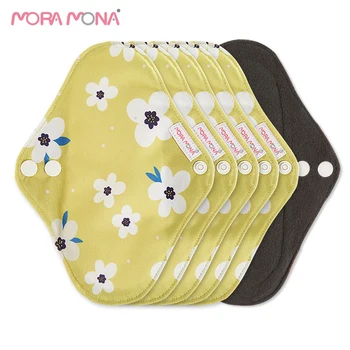 Mora Mona Moda Model Bambus Cărbune Pad Sanitare Reutilizabile Pânză Menstrual Pad Bun Absorbant Mama Pad 5 Buc /Pachet