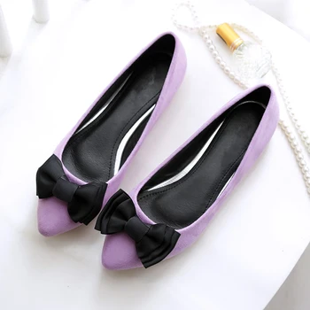 TIMETANG Primavara toamna noua dulce Femeie de moda pantofi confortabile, de mari dimensiuni fluture nod plat pantofi femei pantofi de lucru C121