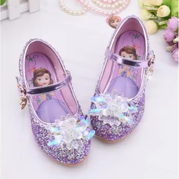 Disney noi Elsa Pantofi Pentru Fete de Desene animate din Piele pentru Copii Pantofi de Printesa Congelate Copii Pantofi Fata Sandale Rochie Snow Queen Sandale
