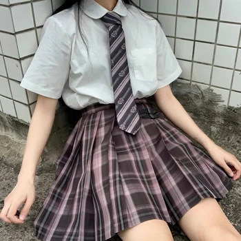[Cântec de noapte] Fata de Vara de Toamna Alb Talie Mare Fuste Plisate Fuste Carouri Femei Rochie Pentru JK Uniformă de Școală Elevii
