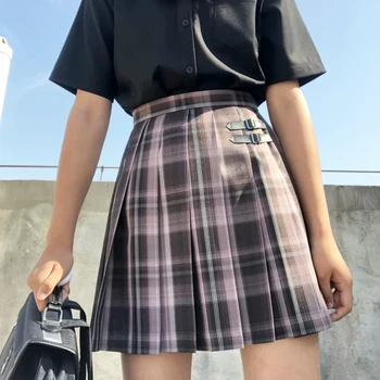 [Cântec de noapte] Fata de Vara de Toamna Alb Talie Mare Fuste Plisate Fuste Carouri Femei Rochie Pentru JK Uniformă de Școală Elevii