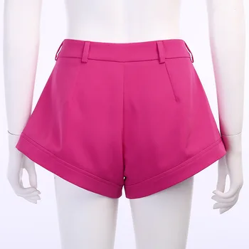 Vara Casual pantaloni Scurți Femei 2020 Talie Mare Libertate Rosu Sexy Femei Pantaloni Largi Picior cu Fermoar Streetwear Fierbinte Costum pantaloni Scurți Pentru Femei