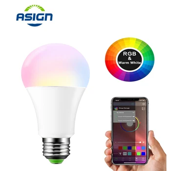 RGB Bluetooth Inteligent Bec LED E27 B22 15W Muzică APP Voice Control Inteligent de Iluminare cu Lampa mai Multe Culori LED-uri Pentru Iluminat Acasă