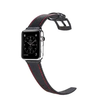 De lux Curea pentru Apple Watch Band 44 mm 40 mm iWatch Trupa 42mm 38mm Fibra de Carbon+Piele Watchband Bratara Apple Watch 4 3 2 1