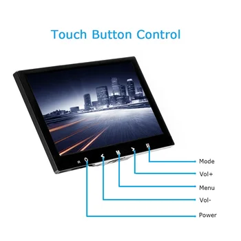 4:3 de 8 inch TFT Color LCD Monitor Video CCTV Monitor HDMI, VGA, BNC Intrare AV pentru PC CCTV de Securitate și Suport de Rotație Ecran