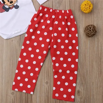 3pcs Nou-născut Băieți Fete Costume Drăguț Palarie+Mickey Model Imprimat Body+Dot Pantaloni Copilul Casual, Haine de Bumbac