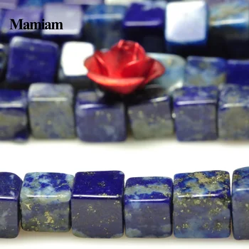 Mamiam Natural Lapis Lazuli Fațete Pătrat de Piatră Netedă Farmecele Rotund 4mm Margele Diy Brățară Colier de Bijuterii Face Cadou de Design