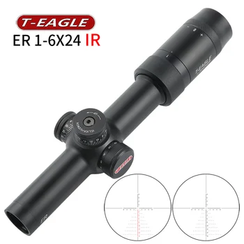 TEAGLE ER 1-6X24IR Vânătoare domeniul de Aplicare de Sticlă Gravat Reticul Iluminare Rosie Turela de Blocare a Reseta Riflescopes