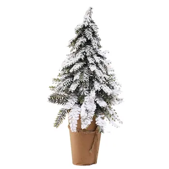 Crăciun simulare copac zăpadă flocking pom de Craciun mini desktop ornamente cadouri de vacanță acasă decorare ambarcațiuni copac plante