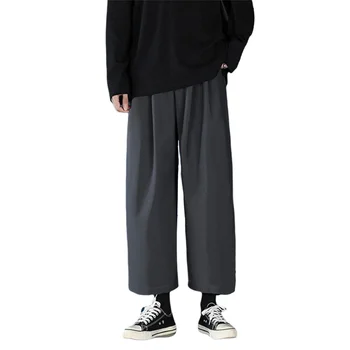 Nou stil Mens Negru coreean Pantaloni Largi Picior Japoneze Streetwear Joggeri Bărbați Harajuku Casual Pantaloni Barbati Pantaloni de Îmbrăcăminte