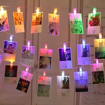 Foto Clip Titularul Șir LED lumini LED Picture Card Foto Clipuri Cuie Luminoase Șir Lumina Petrecere de Nunta, Ziua Îndrăgostiților