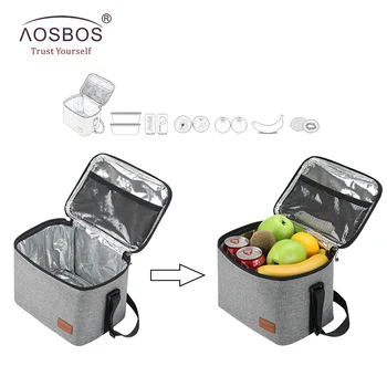 Aosbos Moda Portabil Termică Prânz Saci pentru Femei, Copii Barbati Multifuncțional Alimente Picnic Cooler Box Izolate Tote Sac de Depozitare