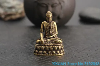 Sakyamuni cobre artesanías antiguo budista cobre tallado colgante ornamentos colección