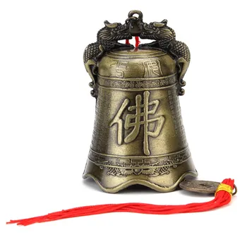 Bronz antic Bell Masina Agățat Clopote Pace Mașină Pandantiv de bun augur Buddha bell Binecuvântare Chime Vânt Norocos Agățat Decor