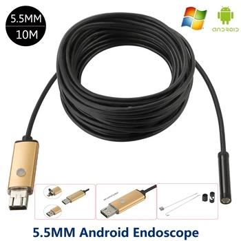 Telefon Android Endoscop Impermeabil Borescope Micro USB de Inspecție Camera Video 5.5 mm lentilă 10M 6 led-uri Hd 640*480 Pentru Smartphone