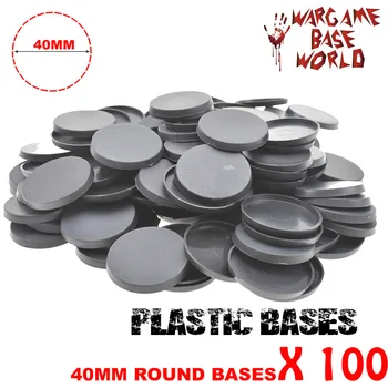 100 buc 40 mm rotund baze de Plastic pentru miniaturi