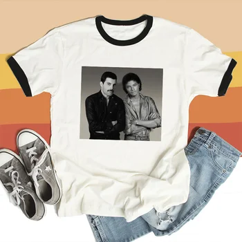 Freddie Mercury și Michael Jackson Femeie T-shirt Lgbt Hipster MJ numit olodum tricou Femei Streetwear Tumblr Haine Tricou Femme