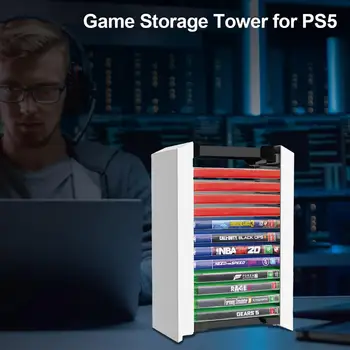 Pentru PS5 Joc Caseta de CD-uri cu Disc Rack Raft de Depozitare Pentru PS5 Gazdă Disc Dublu Cutia de Depozitare a Suportului Poate Stoca 12 Piese Jocuri Accesorii