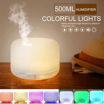 500ML Acasă Mut Purificator de Aer Difuzor de arome cu Ultrasunete Umidificator Ceață Rece A 7-Culoare Schimbare LED Noapte lumină Umidificator