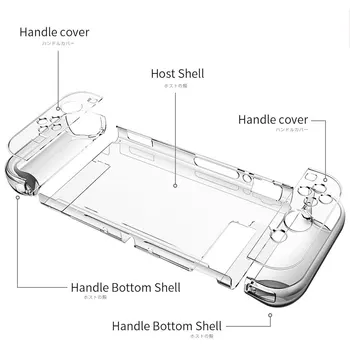 Greu Transparente PC Caz Pentru Nintendo Nintend Comutator Shell Funda Transparente Detasabile Proteja Capacul de Cristal Cazuri Dockable
